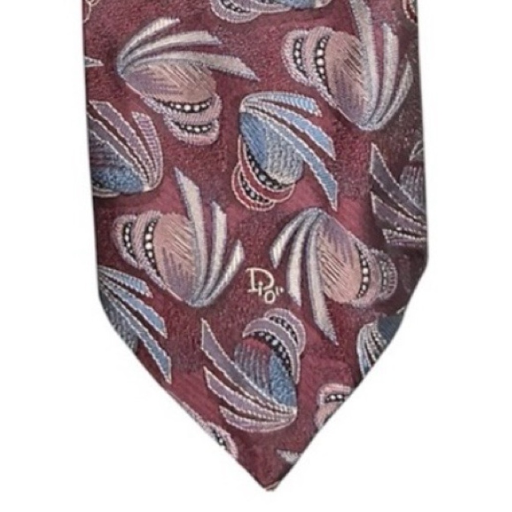 Christian Dior Preppy Office Old Money Tie Grandpa Retro Vintage Purple Gray - Picture 4 of 9
